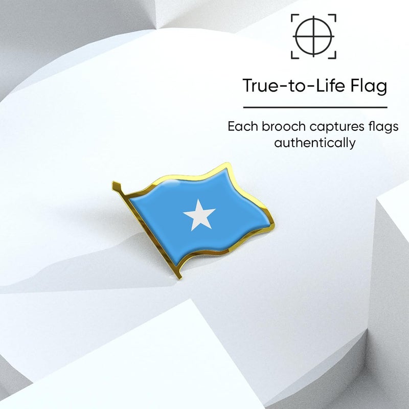 Ababyyan Somalia Flag Lapel Pin - Enamel Metal National Badge | World Travel Souvenir Gifts for Men & Women | Country Flag Patriotic Brooch Bulk Pack of Pins for Hat, Tie, Clothes, Backpack (1pc) - Image 4